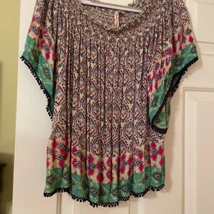 Free People Multicolor Boho Blouse